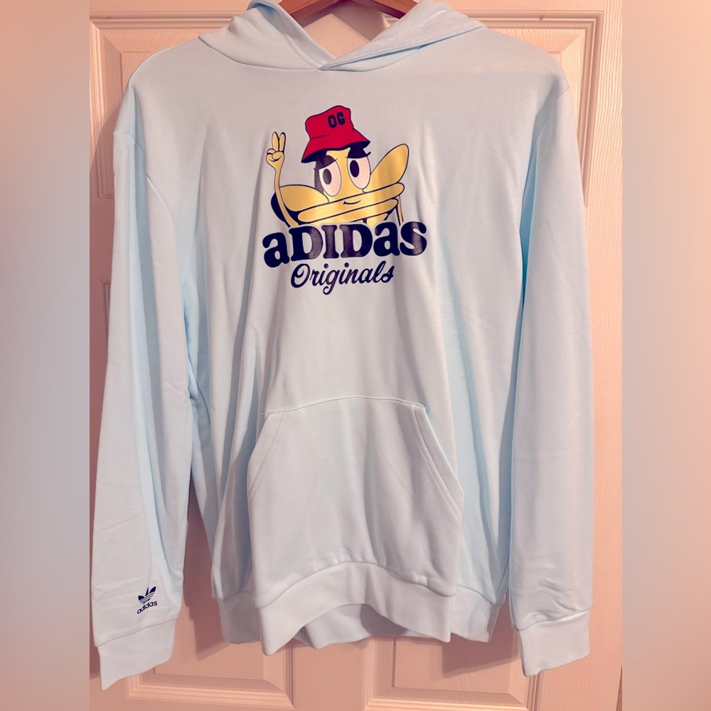 Adidas Originals XL Light Blue Hoodie